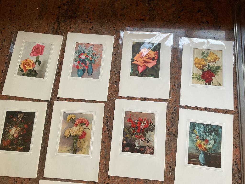 Prachtige oude onbeschreven dubbele bloemenkaarten, Diversen, Wenskaarten, Ophalen of Verzenden