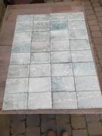 Prachtig achter kachel/fornuis 96x72cm grijsgroen gemarmerd