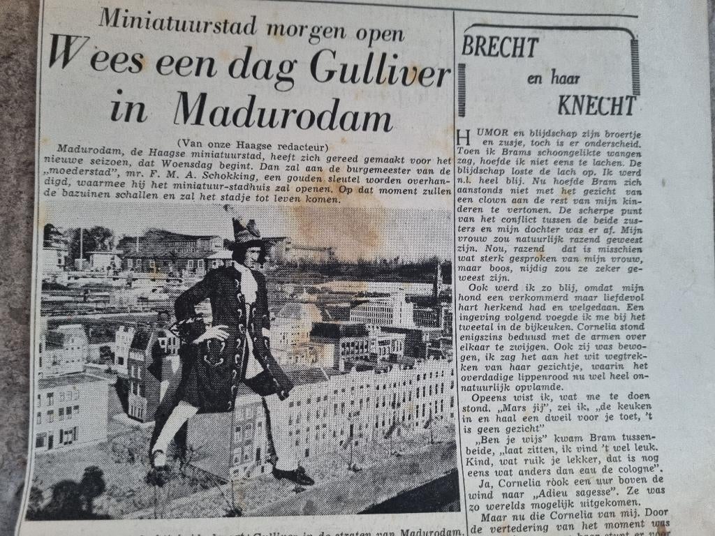 Gulliver in Madurodam Den Haag (1954), Ophalen of Verzenden, 1940 tot 1960, Knipsel(s)