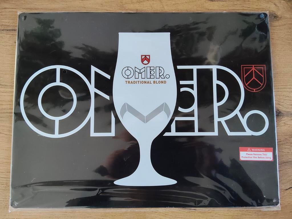 Metalen reclamebord Omer bier, Verzamelen, Ophalen of Verzenden, Nieuw, Reclamebord, Plaat of Schild, Overige merken