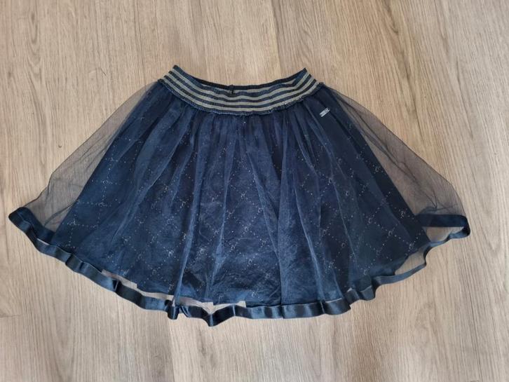 Le Chic donkerblauw tule rokje met gouden details - Maat 128, Kinderen en Baby's, Kinderkleding | Maat 128, Zo goed als nieuw