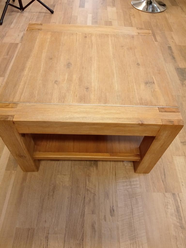 Salontafel acaciahout, Ophalen, Gebruikt, 100 tot 150 cm, 50 tot 100 cm