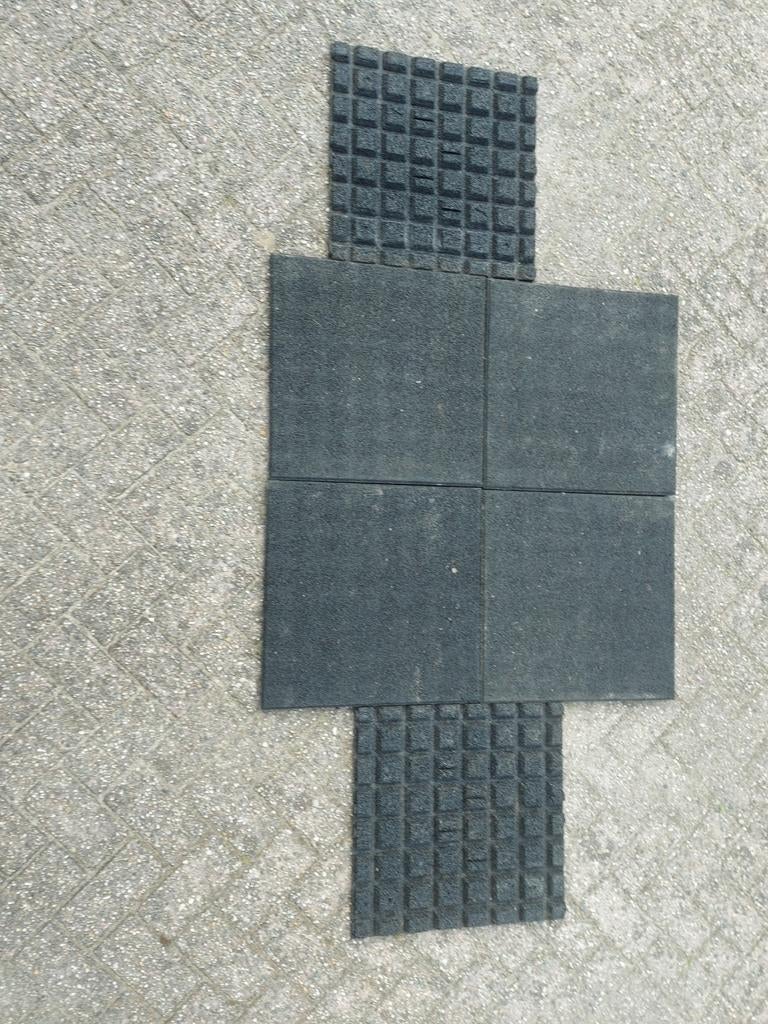 Rubberen tegels 50x50  60 stuks  15m2, Tuin en Terras, Tegels en Klinkers, Ophalen, Gebruikt, Overige typen, Rubber