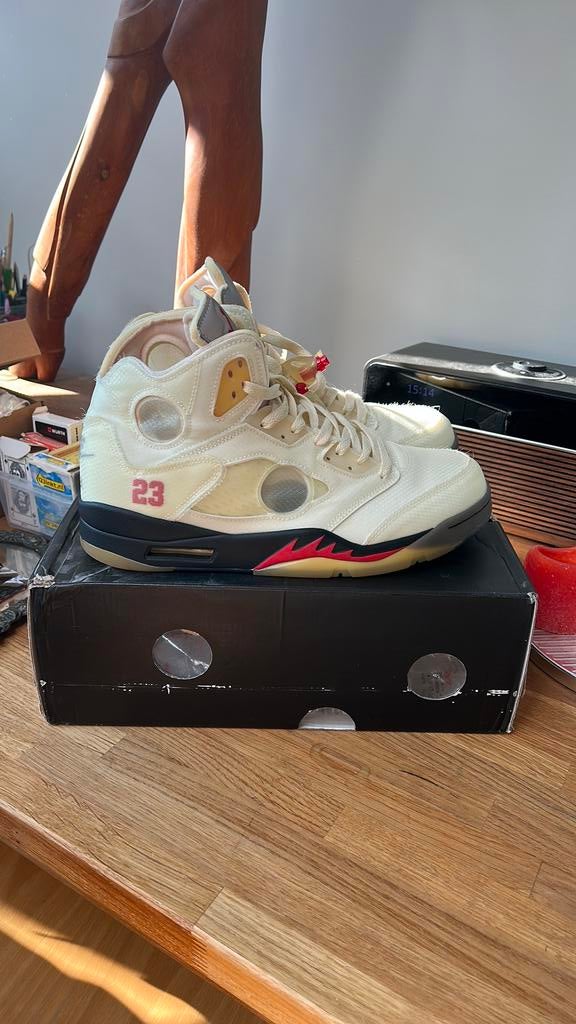 Jordan 5 Off-White sail maat 46, size 12, Kleding | Heren, Schoenen, Wit, Ophalen of Verzenden, Sneakers of Gympen, Zo goed als nieuw
