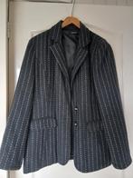 Zwarte blazer met streepje maat L (60%wol), Ophalen of Verzenden, Zo goed als nieuw, Zwart