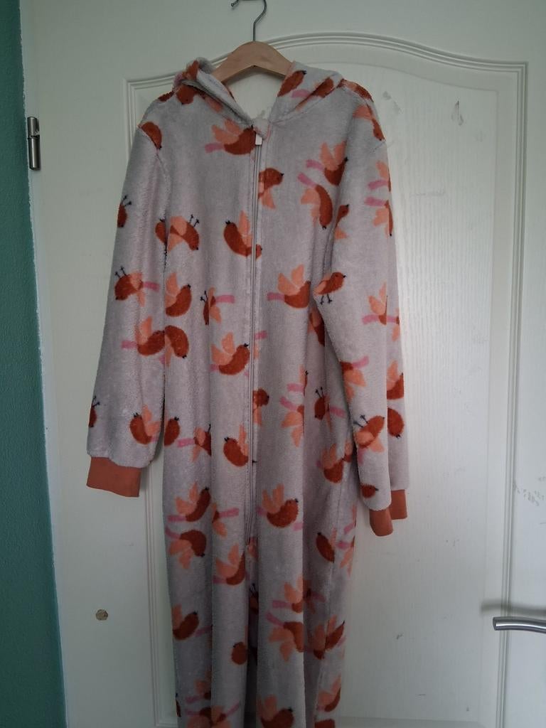 Comfortabele onesie met vogelprint, Maat 38/40 (M), Beige, Ophalen of Verzenden, Onbekend