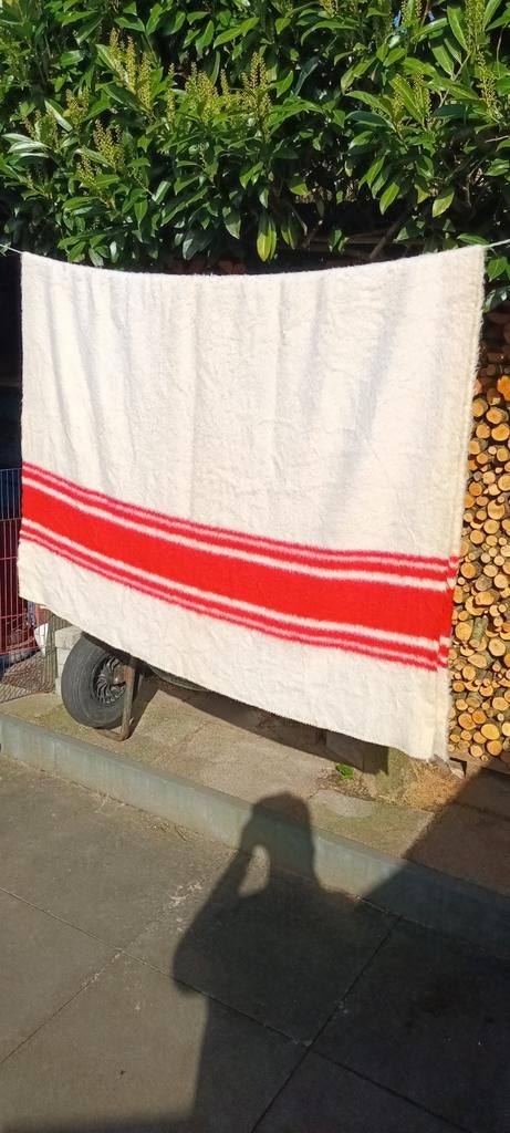 Wollen deken Zaalberg 1,50 x 2,10 sprei Vintage woondeken, Overige maten, Wit, Ophalen of Verzenden, Deken of Dekbed