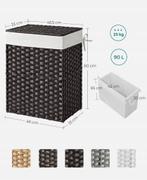 Wasmand van SONGMICS, 90L, Donkerbruin, Nieuw, Witgoed en Apparatuur, Wasmachines, Nieuw, Ophalen of Verzenden, A, A