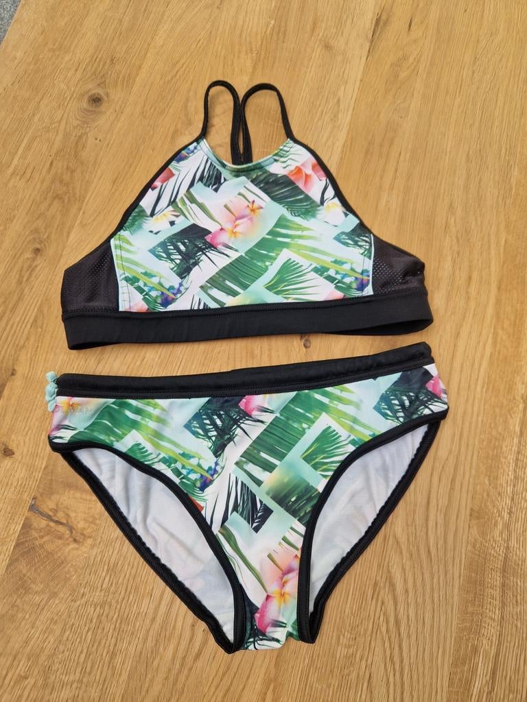 Bikini met tropische print 12-13 jaar (maat 149-159), Gebruikt, Meisje, Sport- of Zwemkleding, Decathlon