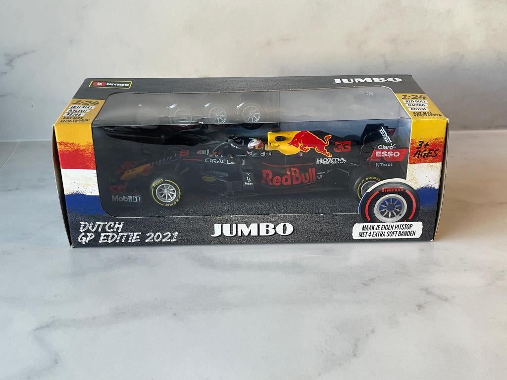 NIEUW IN DOOS: Max Verstappen RB16B F1 auto van Burago, Ophalen of Verzenden, Nieuw, Bburago