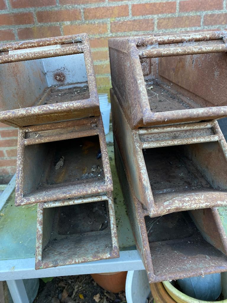 Stalen Magazijnbakjes Vintage, Antiek en Kunst, Ophalen