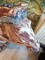 XXL OUD ZWAAR POLYCHROOM HOUTEN PAARD INDIA 110X90 CM., Antiek en Kunst, Ophalen