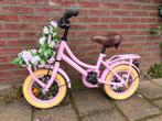 Roze kinderfiets 12 inch met zijwieltjes en versiering, Fietsen en Brommers, Fietsen | Kinderfietsjes, Ophalen of Verzenden, Gebruikt