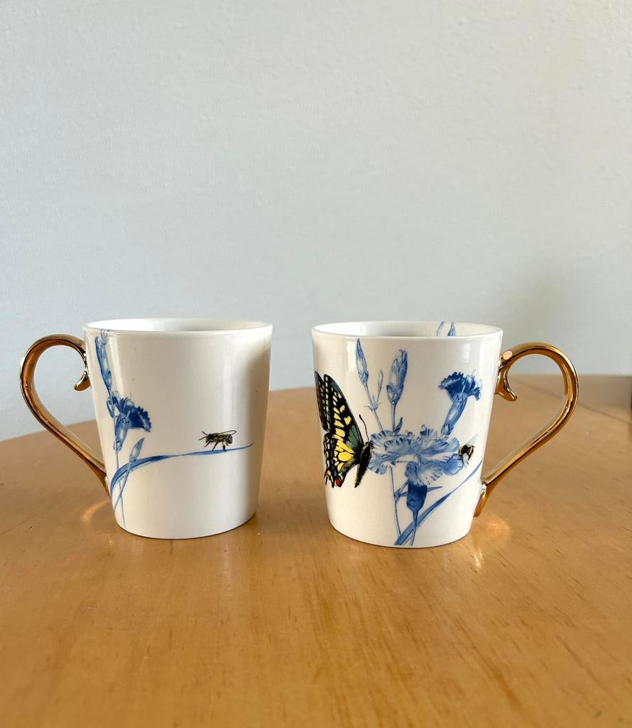 Delfts blauwe mokken van Heinen, Ophalen of Verzenden, Zo goed als nieuw, Overige stijlen, Kop(pen) en/of Schotel(s)