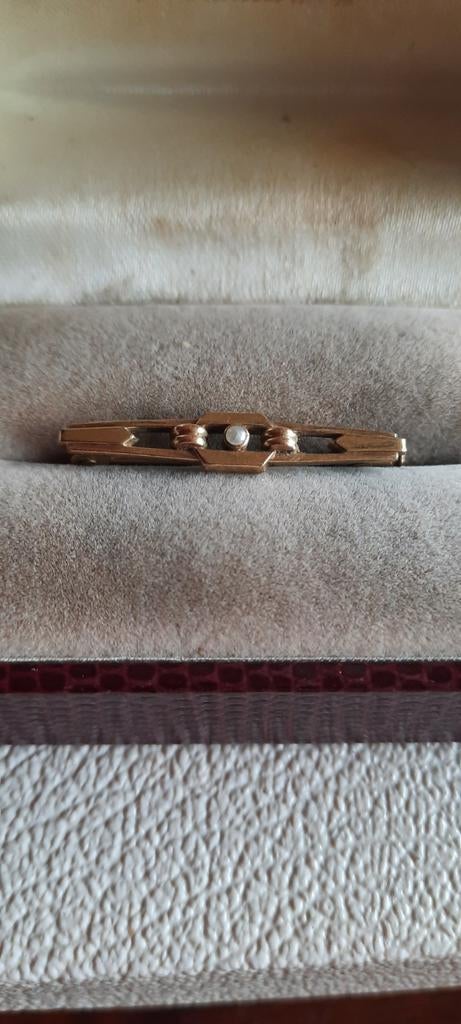 Art deco franse broche,doublé goud, Fix,François Savard., Ophalen of Verzenden, Goud