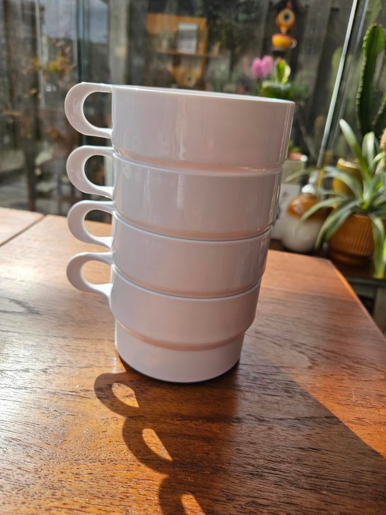 4x coppia witte soepkom, Caravans en Kamperen, Kampeeraccessoires, Ophalen of Verzenden, Gebruikt