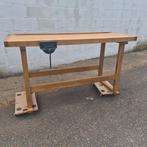 Nieuwe eikenhouten werkbank met bankschroef, Ophalen, Nieuw, 120 tot 170 cm, Bankschroef