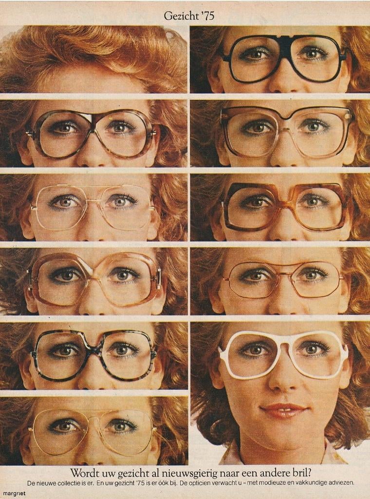 Retro reclame 1975 Opticiën zoek eens 'n andere bril, Verzamelen, Retro, Verzenden, Overige typen