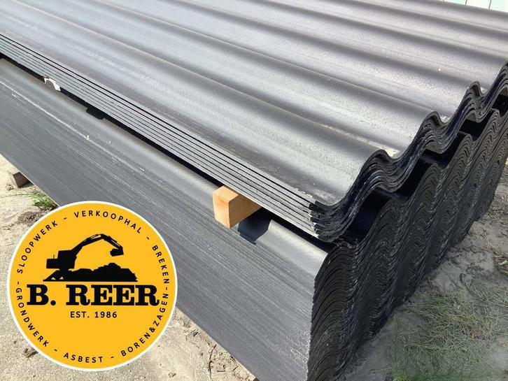 Eternit plaat, Doe-het-zelf en Verbouw, Dakpannen en Dakbedekking, Gebruikt, Golfplaat, Steen of Klei, Zwart, 15 m² of meer, Ophalen