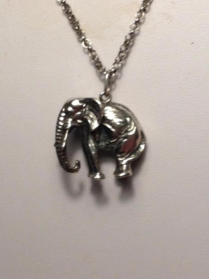 zilveren langen ketting met hanger, Sieraden, Tassen en Uiterlijk, Kettingen, Zo goed als nieuw, Zilver, Zilver, Met hanger, Verzenden