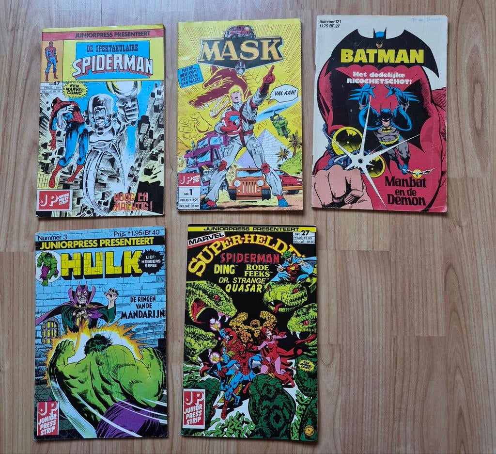 Juniorpress stripblad comics  Spiderman, Hulk, Mask, Batman, Boeken, Ophalen of Verzenden