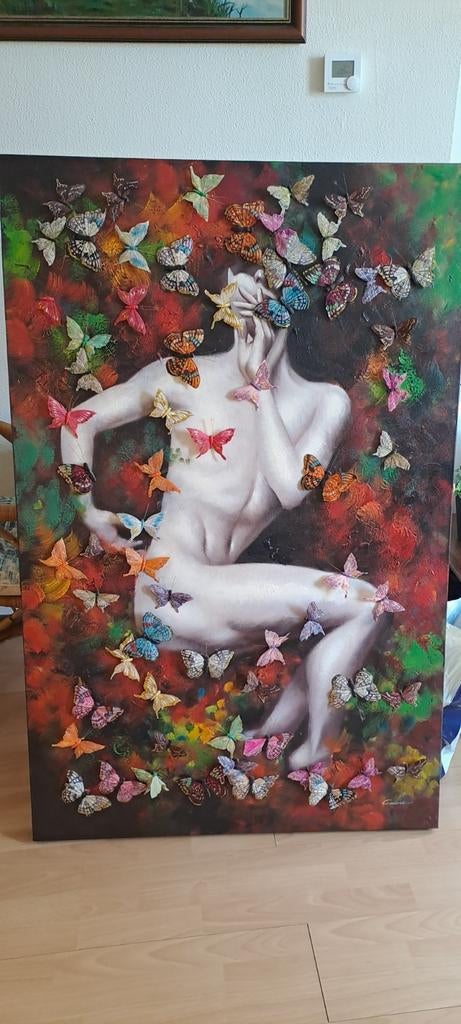 Schilderij met 3D vlinders, Ophalen