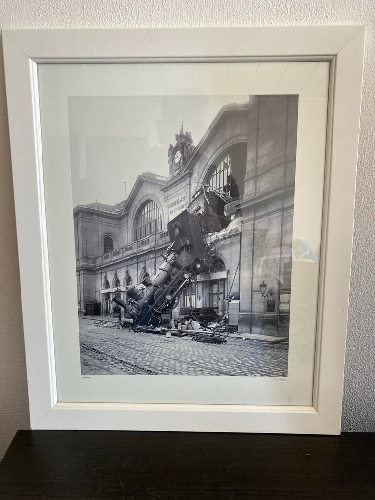 Historisch treinongeval Gare Montparnasse 1895, Verzamelen, Foto's en Prenten, Foto, Zo goed als nieuw, Voor 1940, Buitenland