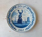Delfts Blauw wandbord 'De Verwoeste Stad' Rotterdam 1967, Ophalen of Verzenden