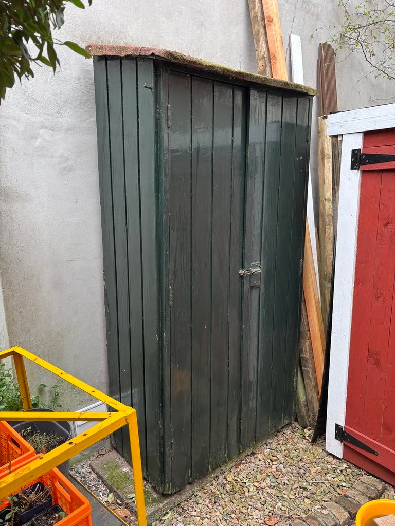 Klassieke groene tuinkast massief hout, Ophalen, Gebruikt, Hout, Overige typen