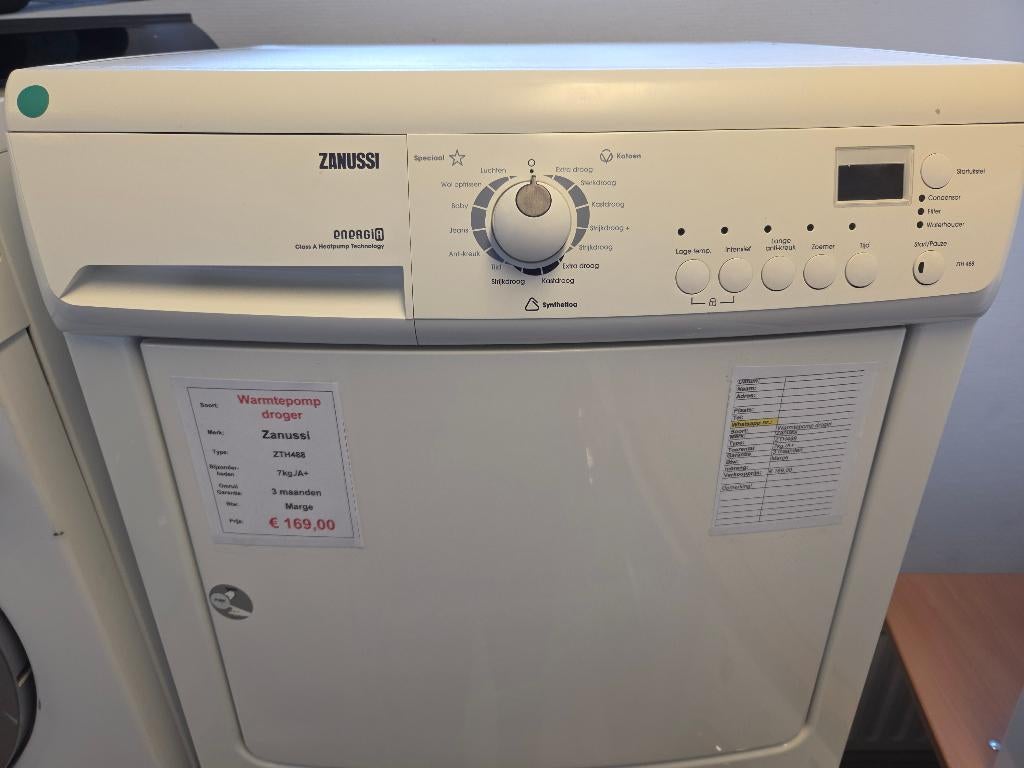 warmtepompdroger - Zanussi - 7kg - A+, Ophalen, Refurbished, Service.informatie@electrolux.nl, Voorlader
