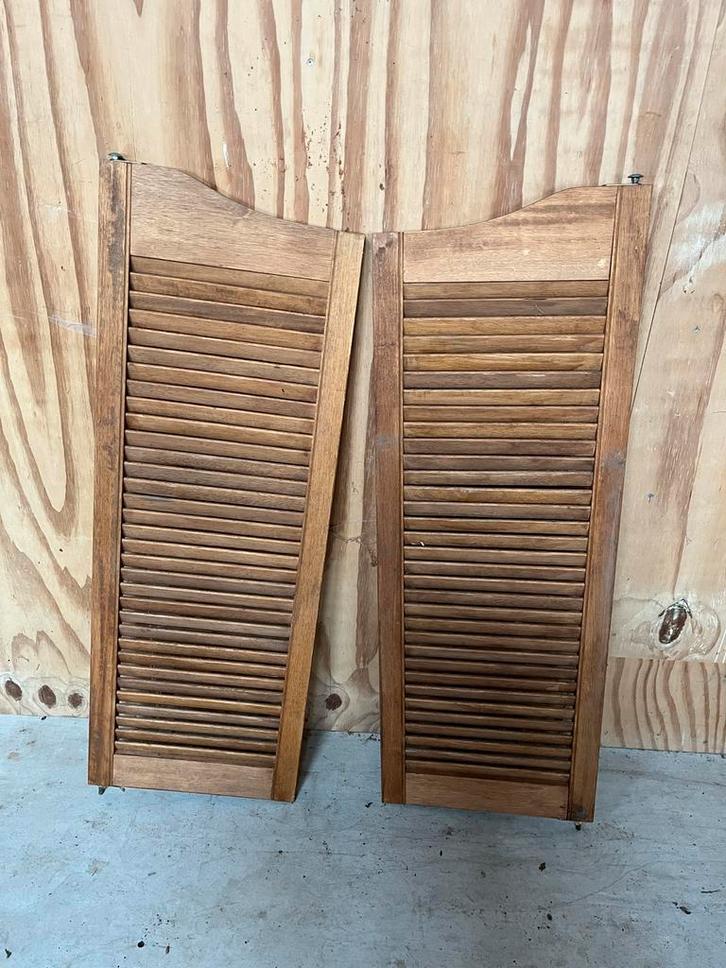 Houten louvre saloon deurtjes, Doe-het-zelf en Verbouw, Deuren en Horren, Gebruikt, Binnendeur, Minder dan 200 cm, Minder dan 80 cm