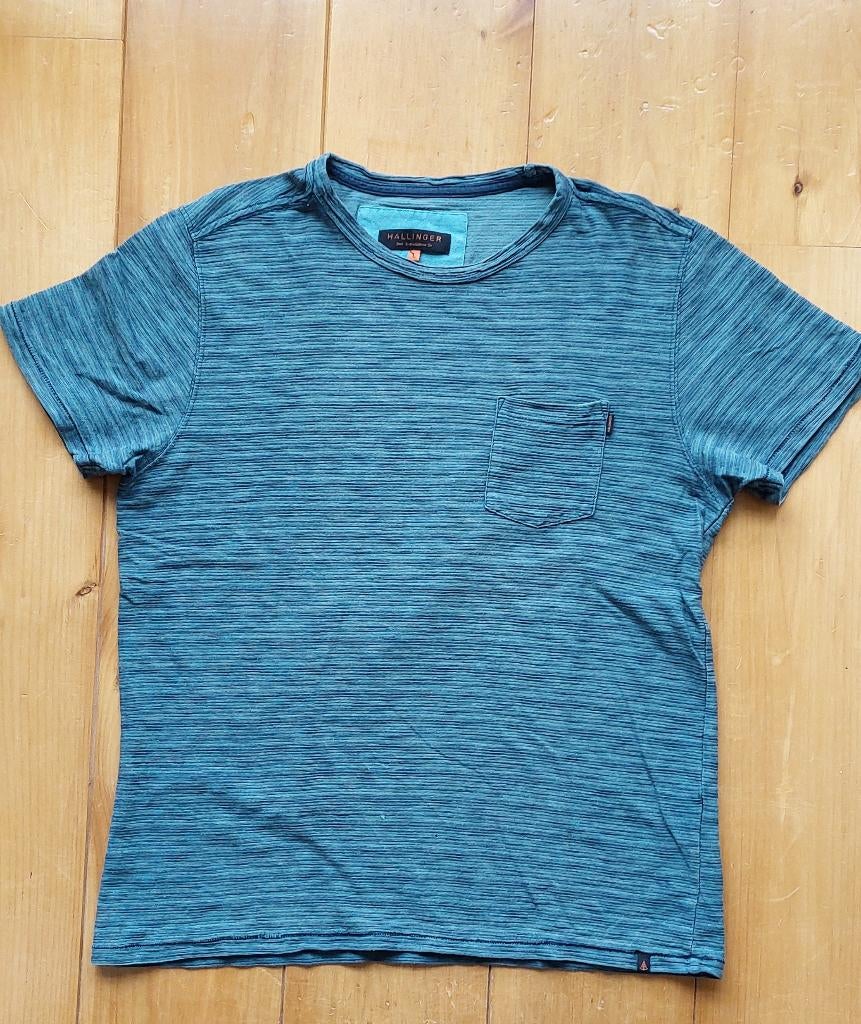 T-shirt van Hallinger maat L groen-blauw, Kleding | Heren, T-shirts, Maat 52/54 (L), Blauw, Hallinger, Ophalen of Verzenden