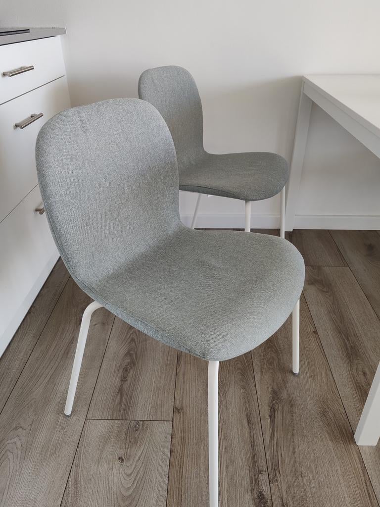 Ikea stoelen wit en groen, Ophalen, Kunststof, Wit, Zo goed als nieuw