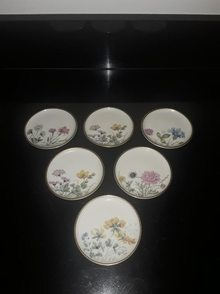 6 Wiesengrund Krautheim petit fourbordjes/onderzetters, Antiek en Kunst, Antiek | Servies los, Verzenden