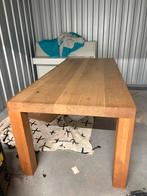 Eiken eettafel 220x95x78, Ophalen, Gebruikt, Eikenhout, 200 cm of meer