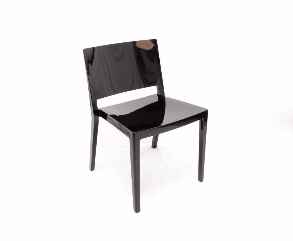 Zwarte én grijze stoel van Kartell, model Lizz, Ophalen, Kunststof, Twee, Zwart