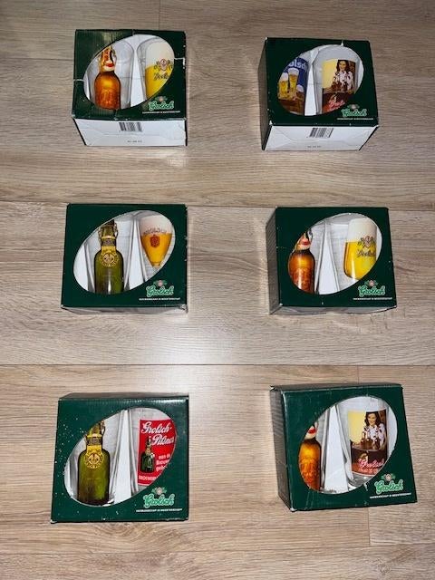 Grolsch glazen met historische afbeeldingen - 6 sets, Verzamelen, Biermerken, Ophalen of Verzenden, Nieuw, Glas of Glazen, Grolsch