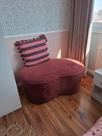 Roze velvet hocker, Minder dan 50 cm, Rond, Minder dan 50 cm, Ophalen of Verzenden