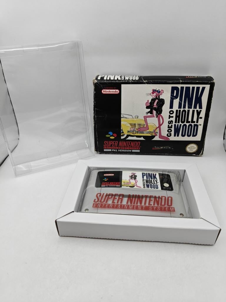 Pink Goes to Hollywood SNES Boxed, 2 spelers, M, Ophalen of Verzenden, Zo goed als nieuw