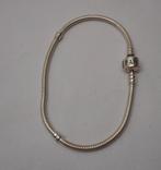 Pandora zilveren armband met bol slot 20,5 cm nr.253, Verzenden, Zo goed als nieuw, Zilver, Zilver