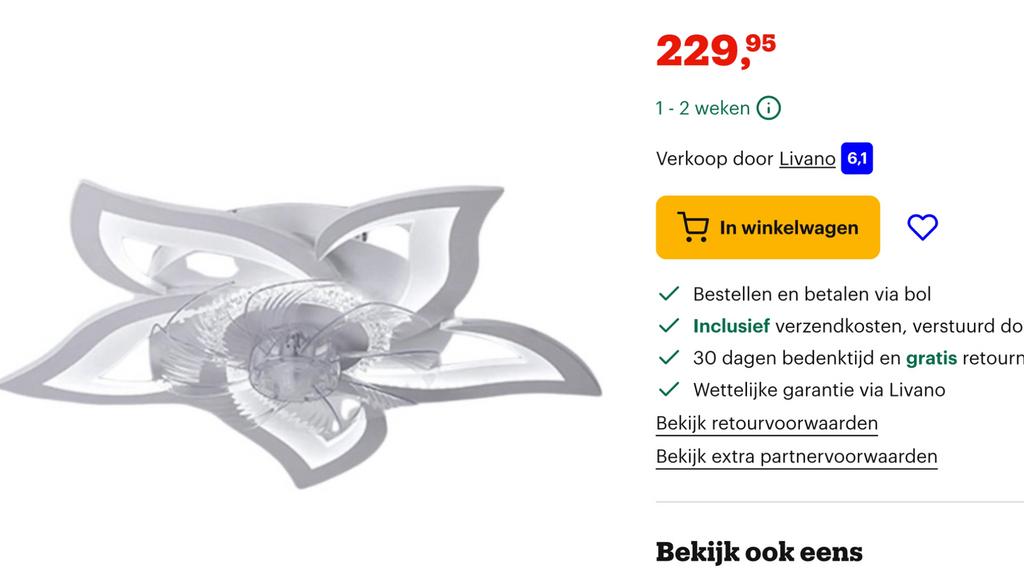 Plafond ventilator met lamp, Ophalen of Verzenden, Nieuw
