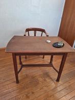Vintage eiken houten bureau tafel met eiken bureau stoel, Ophalen