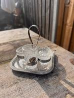 Kristallen zout peper mosterd setje, Antiek en Kunst, Ophalen of Verzenden