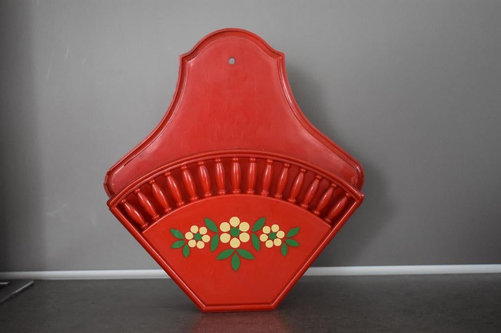 Emsa jaren 60 koffie filter houder knalrood met bloemen, Verzamelen, Retro, Ophalen of Verzenden, Huis en Inrichting
