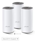 TP-Link Deco E4 (3-pack) Mesh WiFi Systeem - 280m² dekking, Ophalen of Verzenden, Zo goed als nieuw, Router