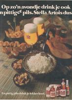Retro reclame 1975 Stella Artois bier pils bij pittig eten, Verzenden, Overige typen