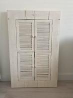 Houten spiegel met Louvre deurtjes - 107x68/95 cm, Ophalen, Gebruikt, 100 tot 150 cm, Rechthoekig