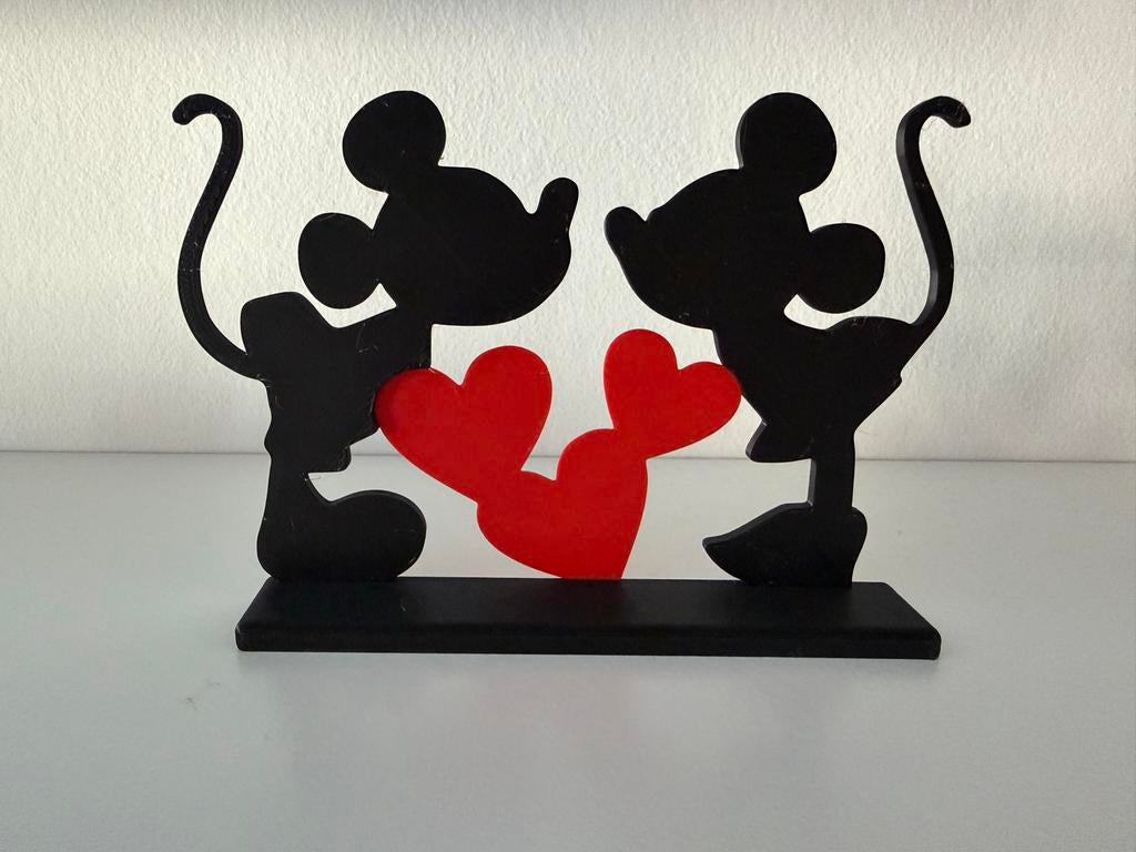Mickey en Minnie Mouse beeldje, Huis en Inrichting, Ophalen, Zwart, Overige materialen, Nieuw