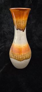 Vaas met oranje en witte glazuur retro / vintage, Ophalen of Verzenden