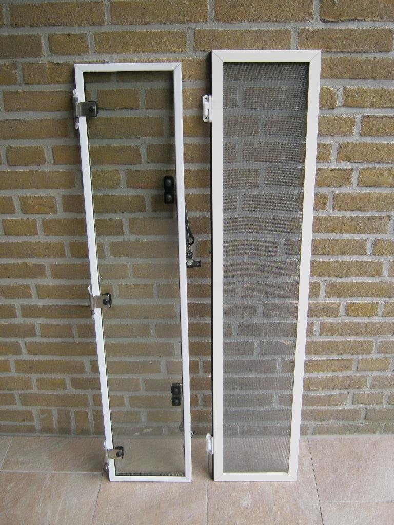 Hardglazen klepraam wit aluminium met isolatieglas en hor, Ophalen, Gevelraam of Ruit, Minder dan 80 cm, 80 tot 120 cm